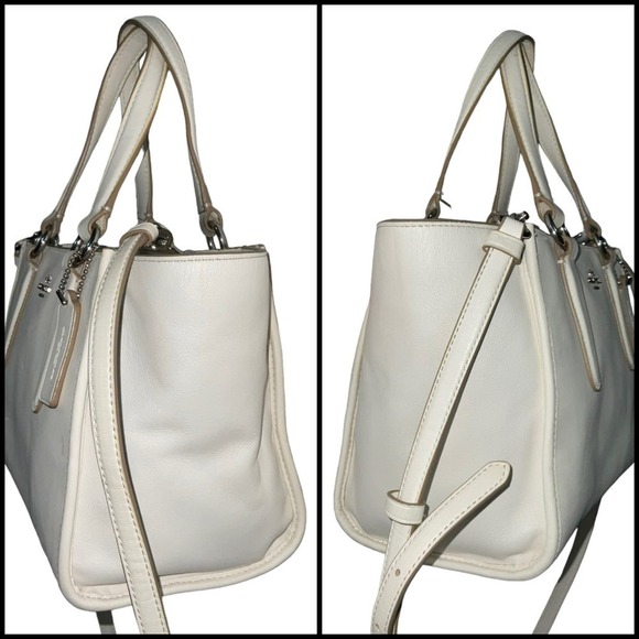 COACH CROSBY CARRYALL IN CROSSGRAIN LEATHER GOLD/CHALK - Picture 5 of 16